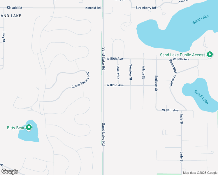 map of restaurants, bars, coffee shops, grocery stores, and more near 8231 Sand Lake Road in Anchorage