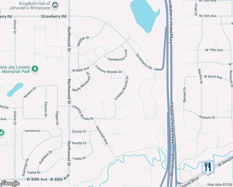 map of restaurants, bars, coffee shops, grocery stores, and more near 8036 Rosebud Circle in Anchorage