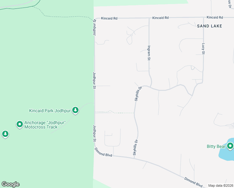 map of restaurants, bars, coffee shops, grocery stores, and more near 6963 Penny Rose Circle in Anchorage