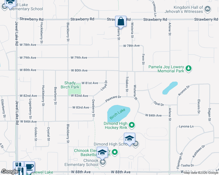 map of restaurants, bars, coffee shops, grocery stores, and more near 8045 Lloyd Drive in Anchorage