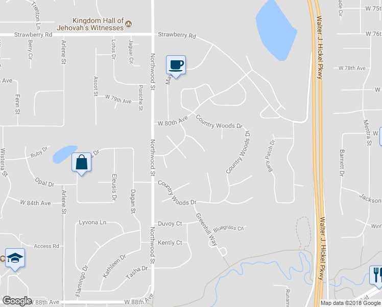 map of restaurants, bars, coffee shops, grocery stores, and more near 2120 Misty Glen Circle in Anchorage