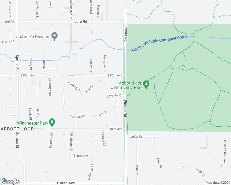 map of restaurants, bars, coffee shops, grocery stores, and more near 4130 Coventry Drive in Anchorage