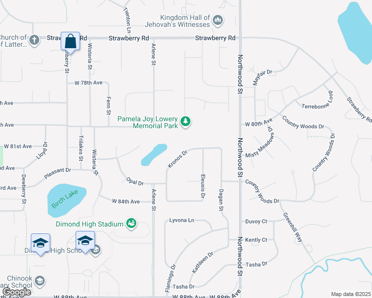 map of restaurants, bars, coffee shops, grocery stores, and more near 8140 Kronos Drive in Anchorage
