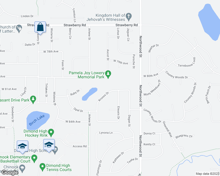 map of restaurants, bars, coffee shops, grocery stores, and more near 8140 Kronos Drive in Anchorage