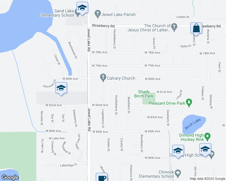 map of restaurants, bars, coffee shops, grocery stores, and more near 8045 Loganberry Street in Anchorage
