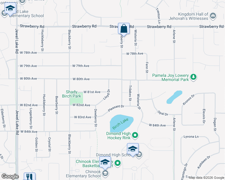 map of restaurants, bars, coffee shops, grocery stores, and more near 8045 Lloyd Drive in Anchorage