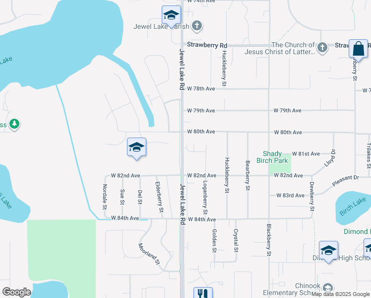 map of restaurants, bars, coffee shops, grocery stores, and more near 3900 Marquis Way in Anchorage