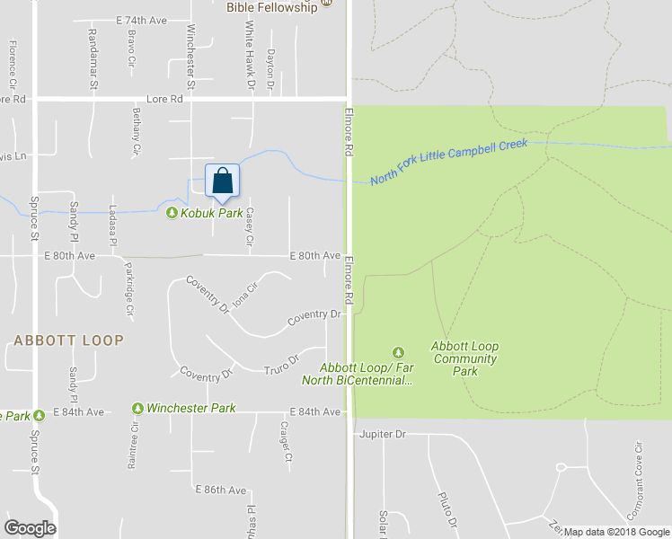 map of restaurants, bars, coffee shops, grocery stores, and more near 8021 Chipper Tree Circle in Anchorage