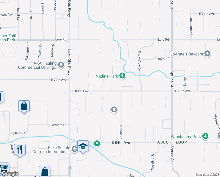 map of restaurants, bars, coffee shops, grocery stores, and more near 7964 Crescent Moon Place in Anchorage