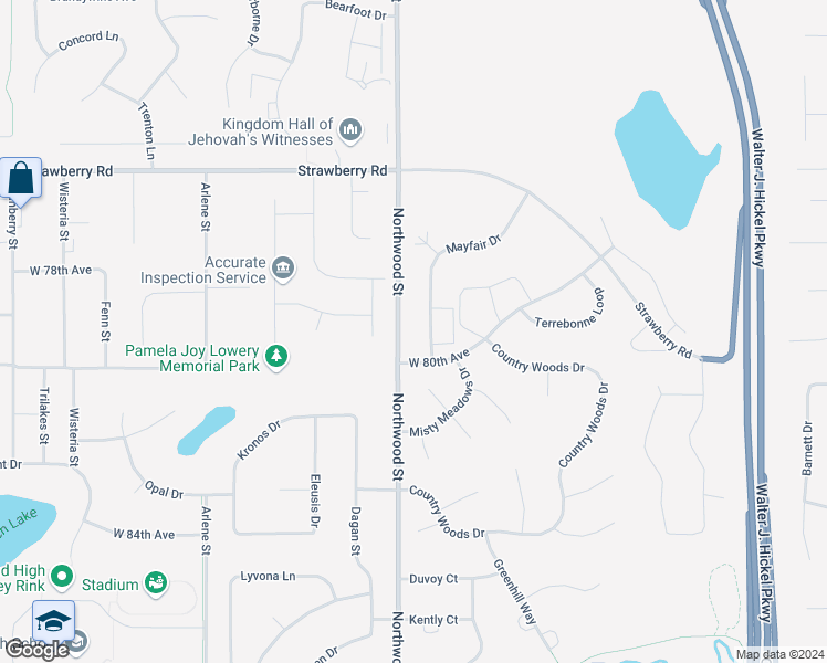 map of restaurants, bars, coffee shops, grocery stores, and more near 7910 Mayfair Drive in Anchorage