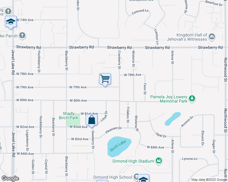 map of restaurants, bars, coffee shops, grocery stores, and more near 7921 Cranberry Street in Anchorage