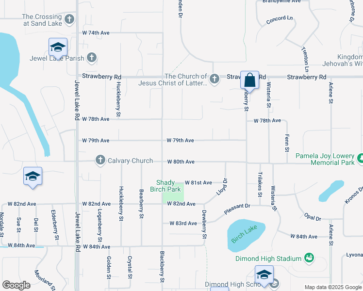 map of restaurants, bars, coffee shops, grocery stores, and more near 3402 West 79th Avenue in Anchorage