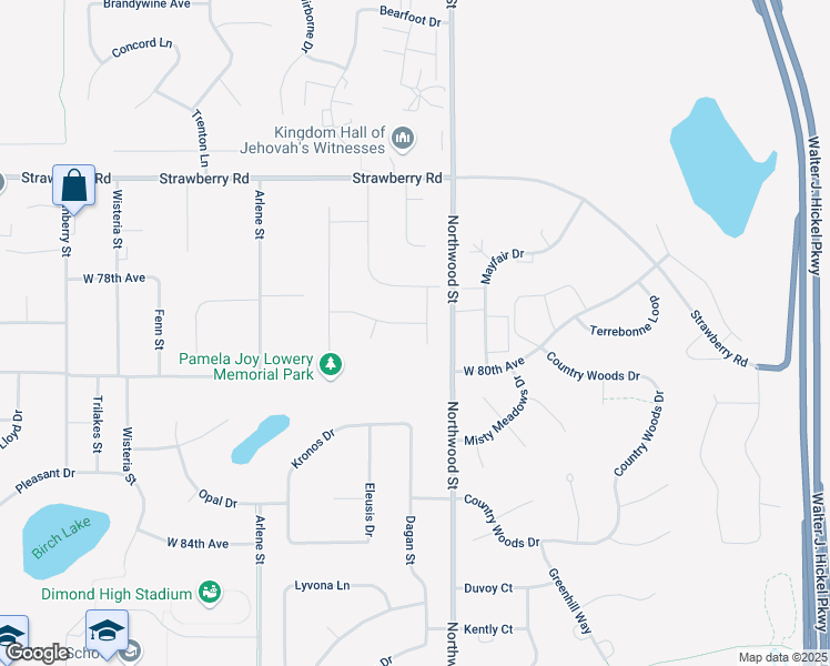 map of restaurants, bars, coffee shops, grocery stores, and more near 2400 West 79th Avenue in Anchorage