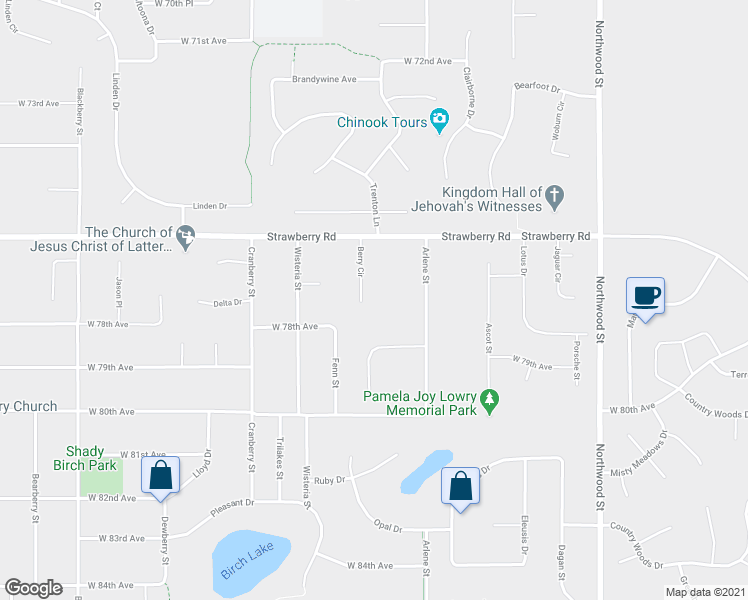 map of restaurants, bars, coffee shops, grocery stores, and more near 7733 Berry Circle in Anchorage