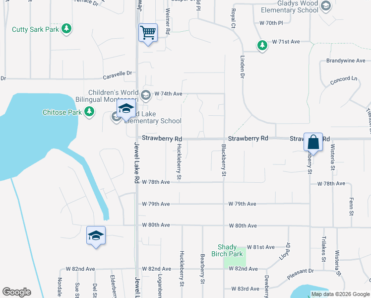map of restaurants, bars, coffee shops, grocery stores, and more near 7541 Huckleberry Circle in Anchorage