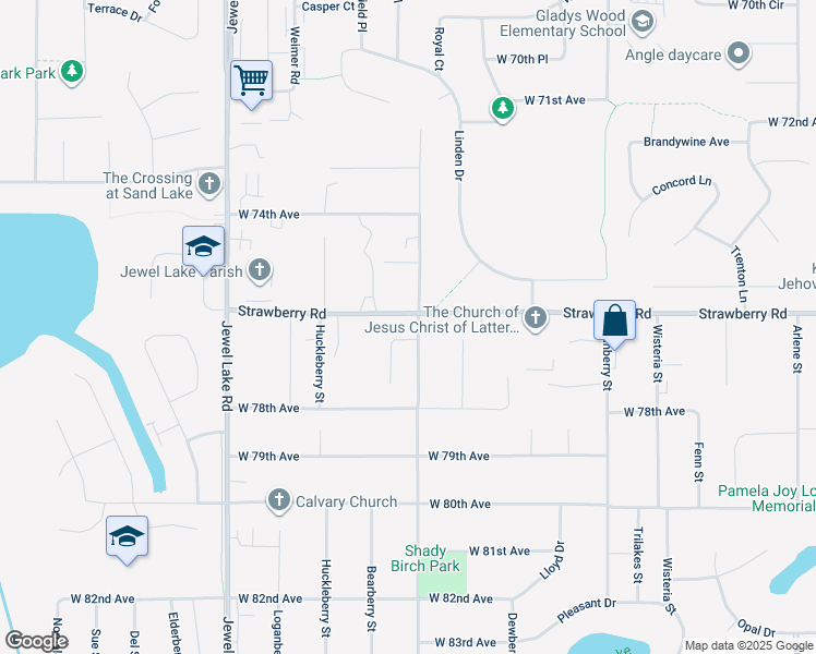 map of restaurants, bars, coffee shops, grocery stores, and more near 7543 Blackberry Street in Anchorage