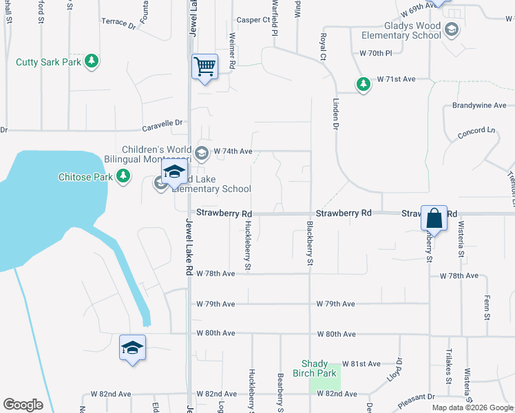 map of restaurants, bars, coffee shops, grocery stores, and more near 7541 Huckleberry Circle in Anchorage