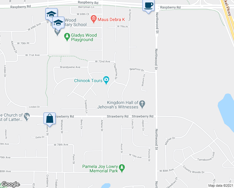 map of restaurants, bars, coffee shops, grocery stores, and more near 7431 Clairborne Circle in Anchorage