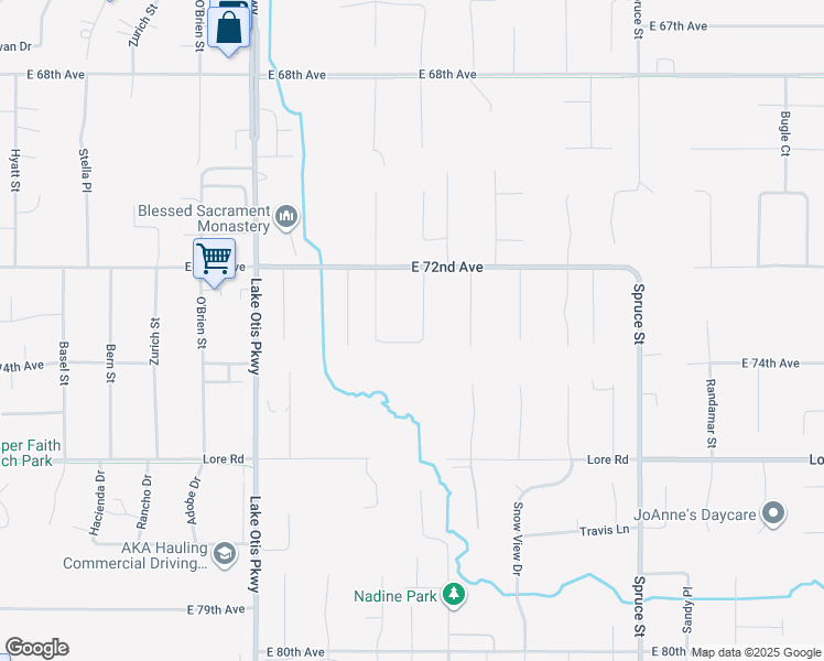 map of restaurants, bars, coffee shops, grocery stores, and more near 2931 Bass Street in Anchorage