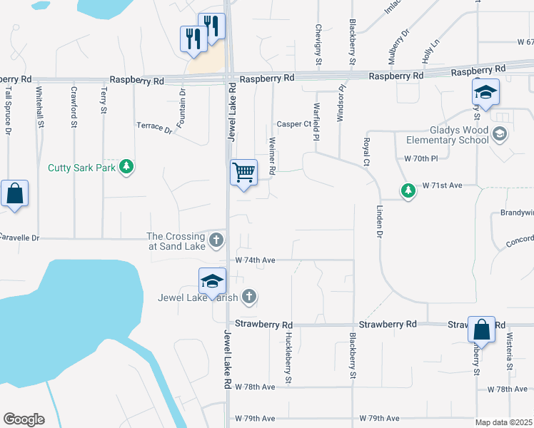 map of restaurants, bars, coffee shops, grocery stores, and more near 3731 West 73rd Avenue in Anchorage