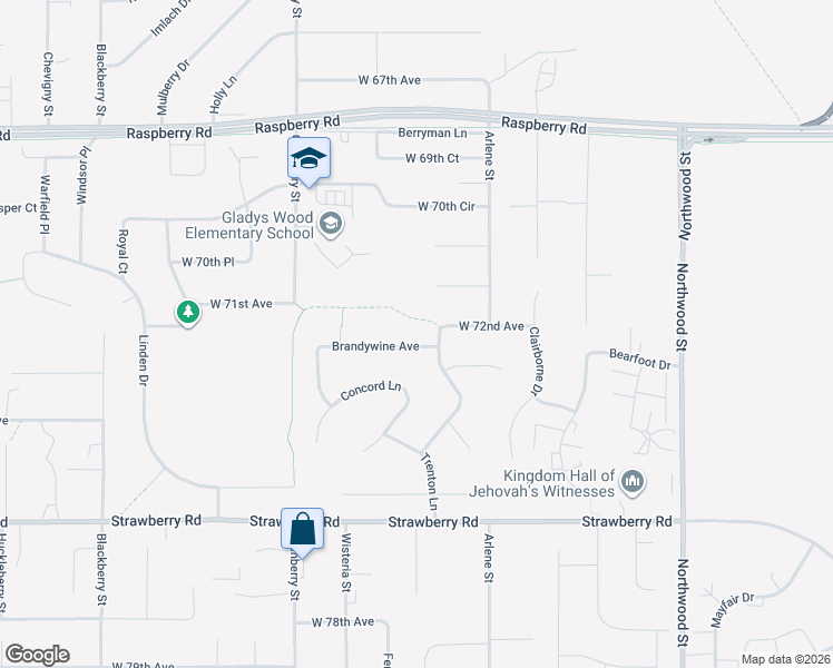 map of restaurants, bars, coffee shops, grocery stores, and more near 2820 Brandywine Avenue in Anchorage