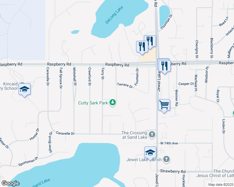 map of restaurants, bars, coffee shops, grocery stores, and more near 7012 Cutty Sark Street in Anchorage