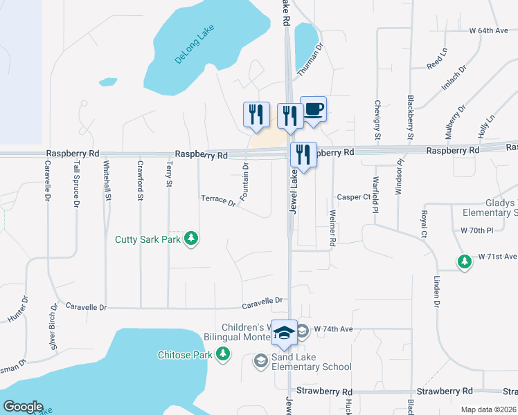 map of restaurants, bars, coffee shops, grocery stores, and more near 6902 Town and Country Place in Anchorage