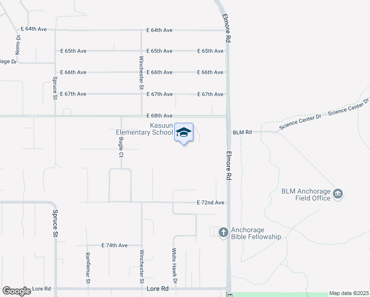map of restaurants, bars, coffee shops, grocery stores, and more near 4000 East 68th Avenue in Anchorage