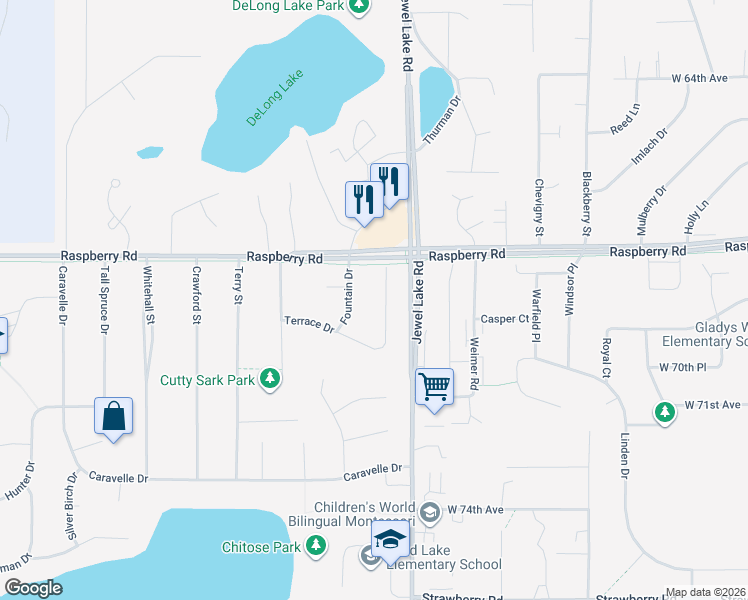 map of restaurants, bars, coffee shops, grocery stores, and more near 6902 Town and Country Place in Anchorage