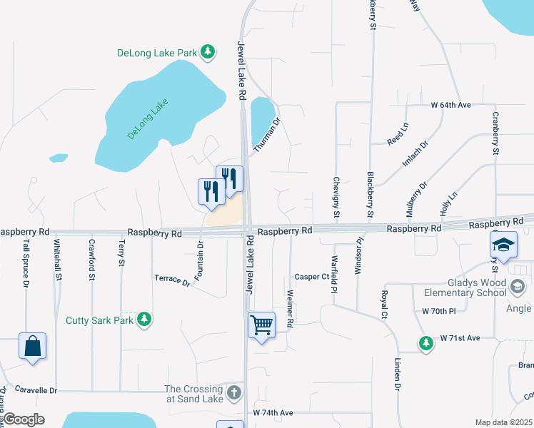 map of restaurants, bars, coffee shops, grocery stores, and more near 6710 Weimer Drive in Anchorage