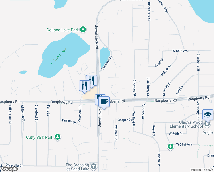 map of restaurants, bars, coffee shops, grocery stores, and more near 6710 Weimer Drive in Anchorage