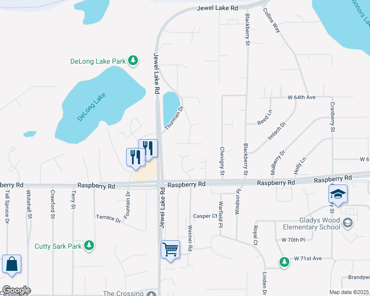 map of restaurants, bars, coffee shops, grocery stores, and more near 6561 Bridget Drive in Anchorage