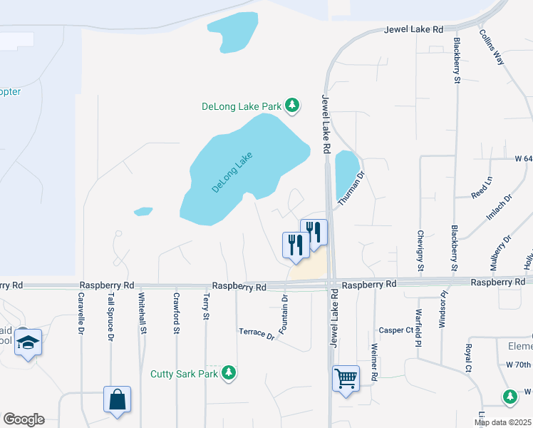 map of restaurants, bars, coffee shops, grocery stores, and more near 6545 McGill Way in Anchorage