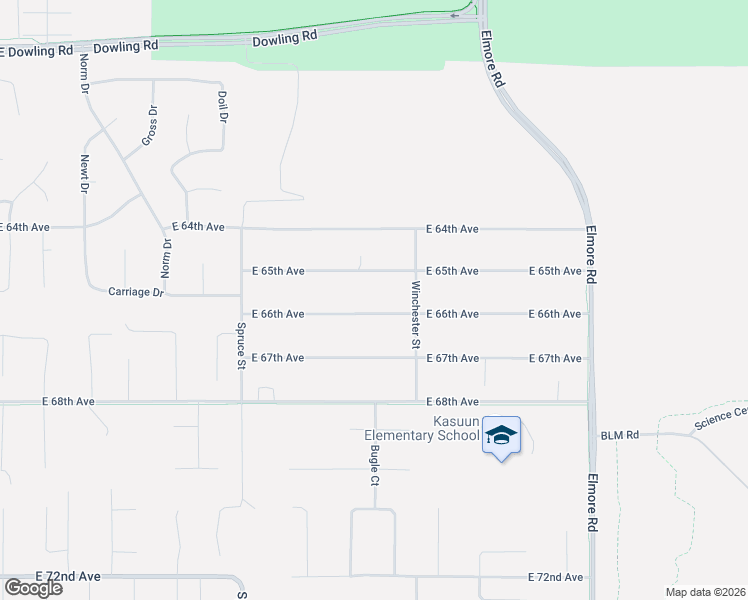 map of restaurants, bars, coffee shops, grocery stores, and more near 3641 East 66th Avenue in Anchorage