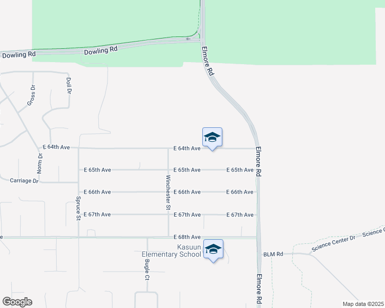 map of restaurants, bars, coffee shops, grocery stores, and more near 3900 East 64th Avenue in Anchorage