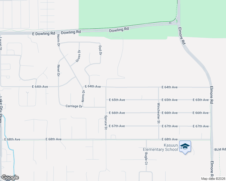 map of restaurants, bars, coffee shops, grocery stores, and more near 3410 East 64th Avenue in Anchorage