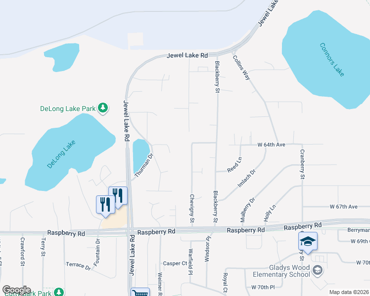 map of restaurants, bars, coffee shops, grocery stores, and more near 3700 West 64th Avenue in Anchorage