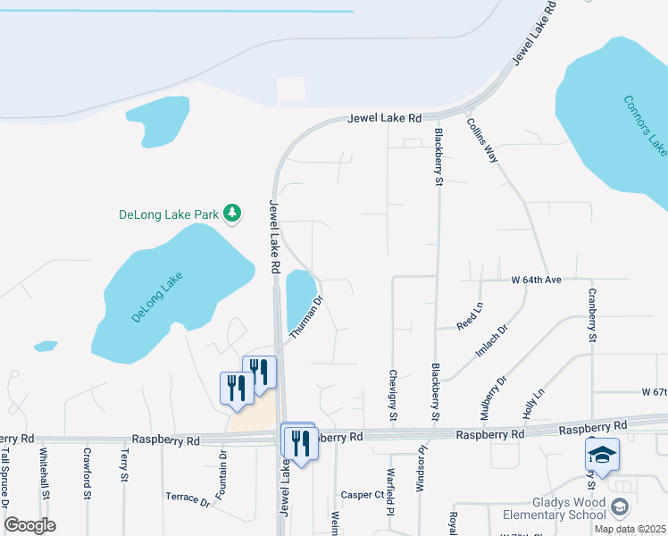 map of restaurants, bars, coffee shops, grocery stores, and more near 3730 West 64th Avenue in Anchorage