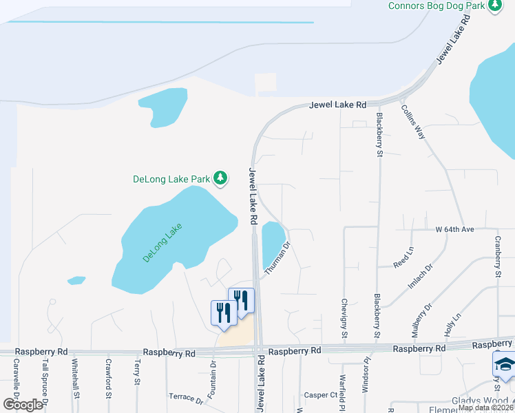map of restaurants, bars, coffee shops, grocery stores, and more near 3818 West 63rd Avenue in Anchorage