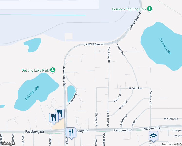 map of restaurants, bars, coffee shops, grocery stores, and more near 6228 Chevigny Street in Anchorage