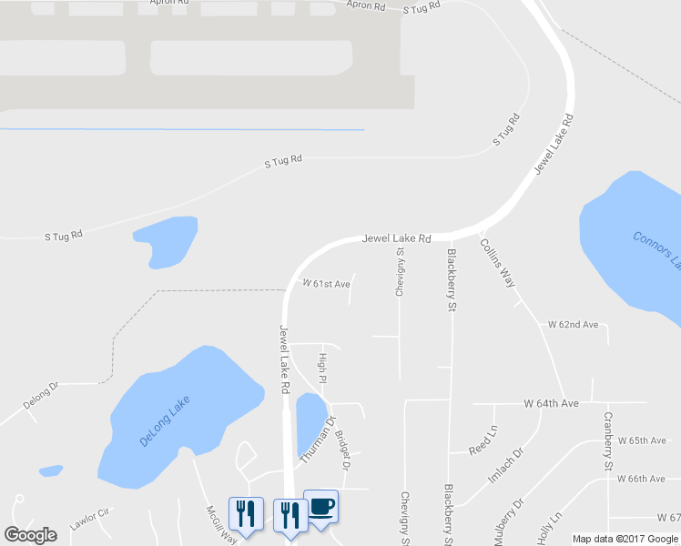 map of restaurants, bars, coffee shops, grocery stores, and more near 6000 Loganberry Street in Anchorage