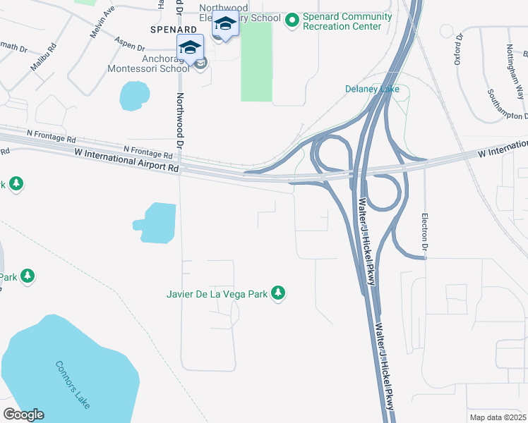 map of restaurants, bars, coffee shops, grocery stores, and more near 2000 West International Airport Road in Anchorage