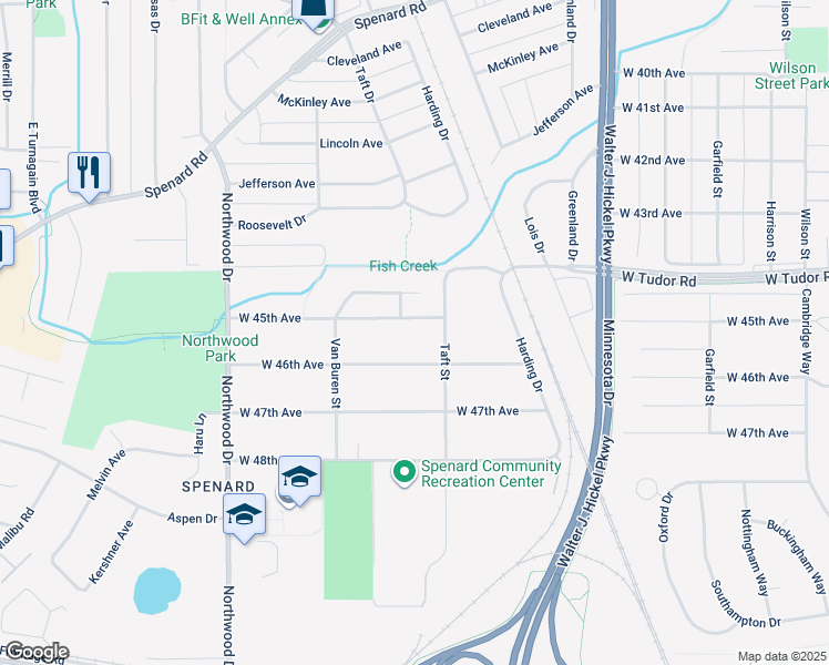 map of restaurants, bars, coffee shops, grocery stores, and more near 2006 West 46th Avenue in Anchorage