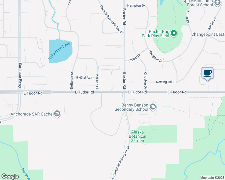 map of restaurants, bars, coffee shops, grocery stores, and more near in Anchorage