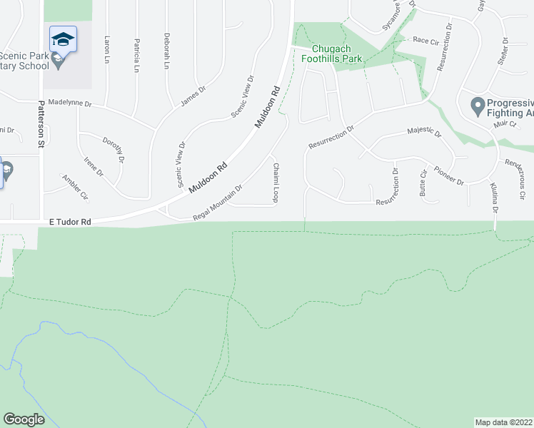 map of restaurants, bars, coffee shops, grocery stores, and more near 7804 Chaimi Loop in Anchorage