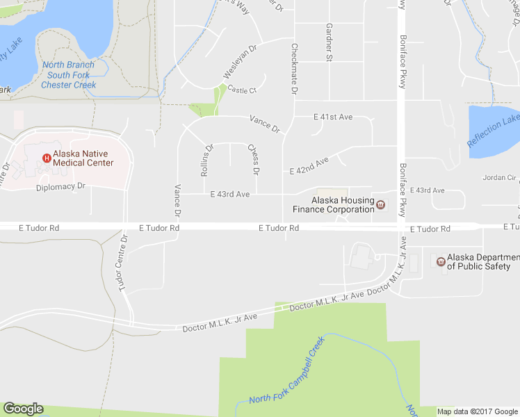 map of restaurants, bars, coffee shops, grocery stores, and more near 4231 Chess Drive in Anchorage