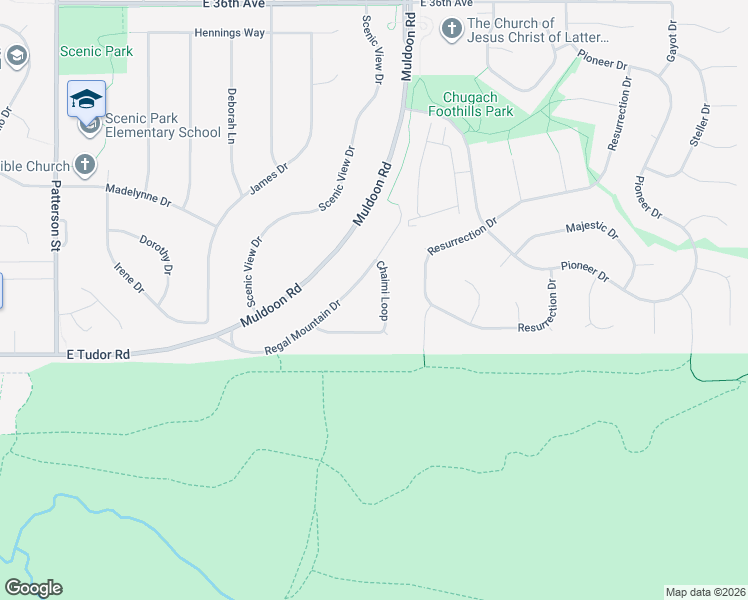 map of restaurants, bars, coffee shops, grocery stores, and more near 7813 Chaimi Loop in Anchorage