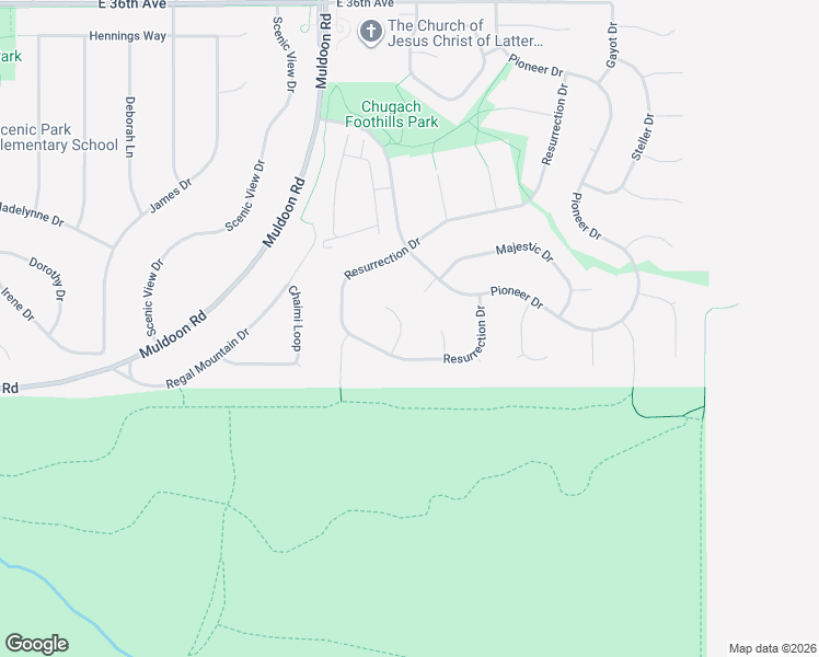 map of restaurants, bars, coffee shops, grocery stores, and more near 4243 Pinnacle Circle in Anchorage