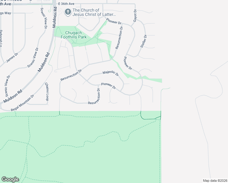 map of restaurants, bars, coffee shops, grocery stores, and more near 4311 Butte Circle in Anchorage