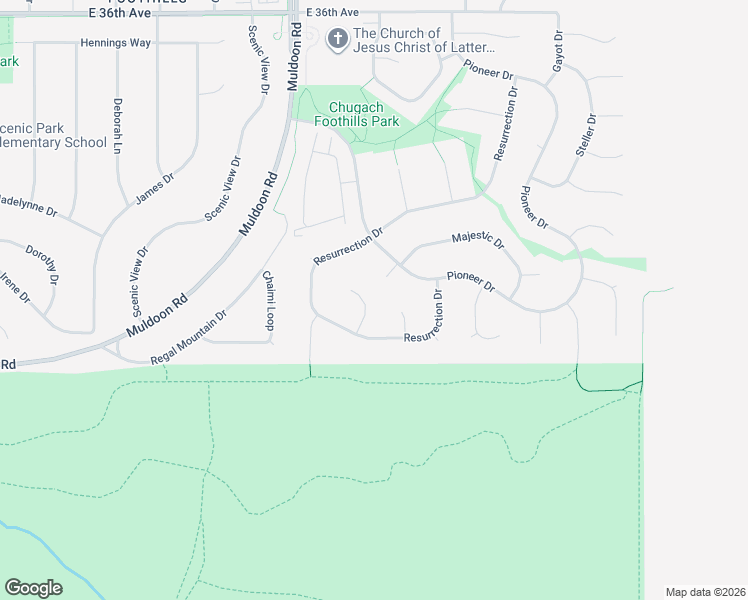 map of restaurants, bars, coffee shops, grocery stores, and more near 4243 Pinnacle Circle in Anchorage